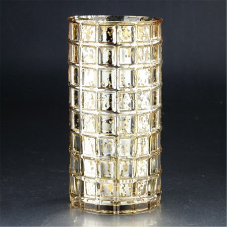DIAMOND STAR Diamond Star 57054 10 x 5 in. Glass Vase; Gold 57054